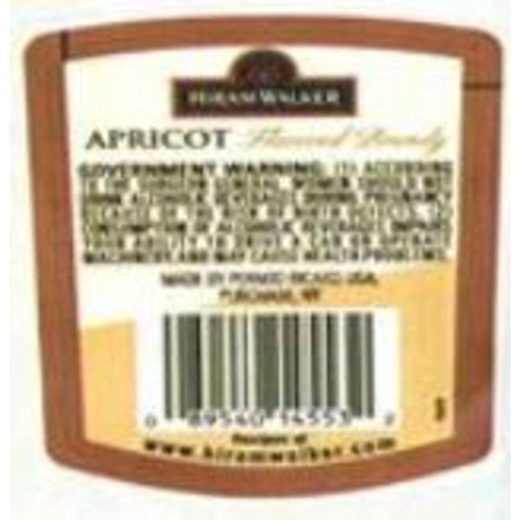 Hiram Walker Apricot Flavored Brandy 60 - 750ML - Back Label