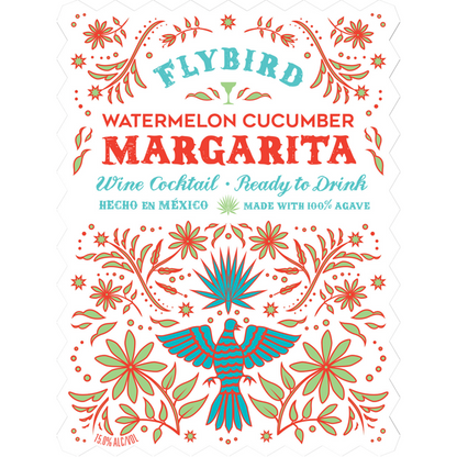 Flybird Watermelon Cucumber Margarita Wine Based Cocktail - 750ML - Front Label