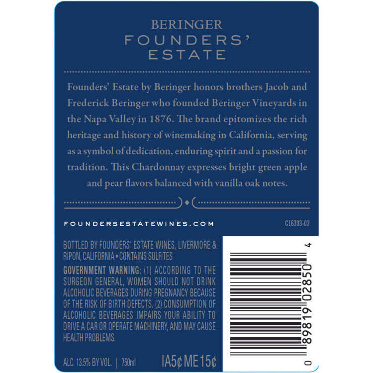 Beringer Founders' Estate Chardonnay California - 750ML