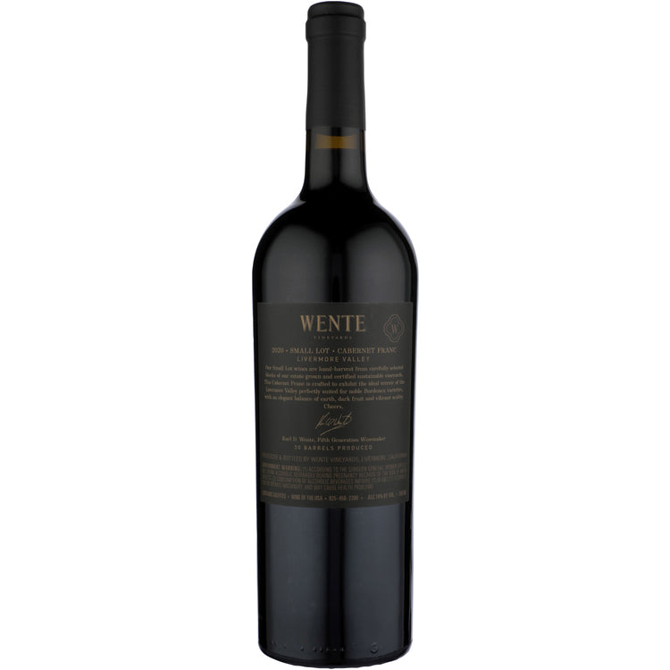Wente Vineyards Cabernet Franc Limited Release Livermore Valley 2020 - 750ML - Back