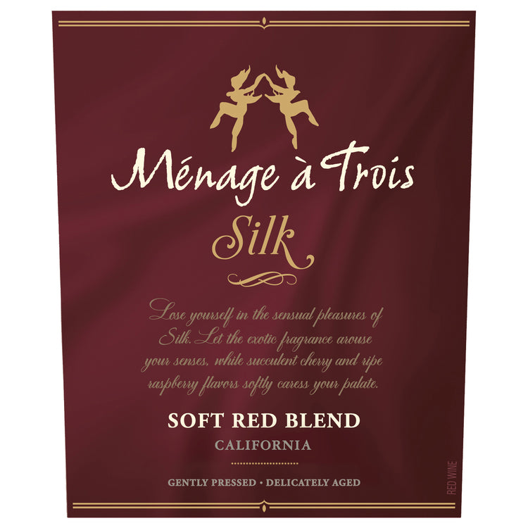 Menage A Trois Soft Red Blend Silk California - 750ML - Front Label