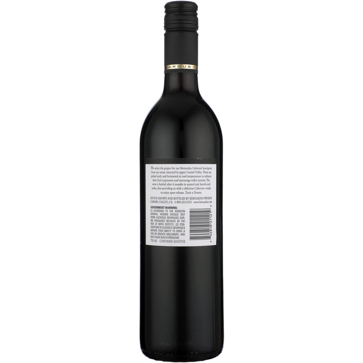 Bernardus Cabernet Sauvignon Carmel Valley 2019 - 750ML - Back