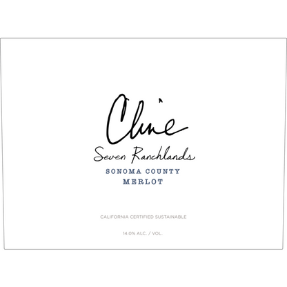 Cline Merlot Seven Ranchlands Sonoma County 2023 - 750ML - Front Label