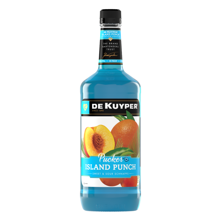 Dekuyper Sweet & Sour Island Punch Schnapps Pucker 30 - 1.0L - Front