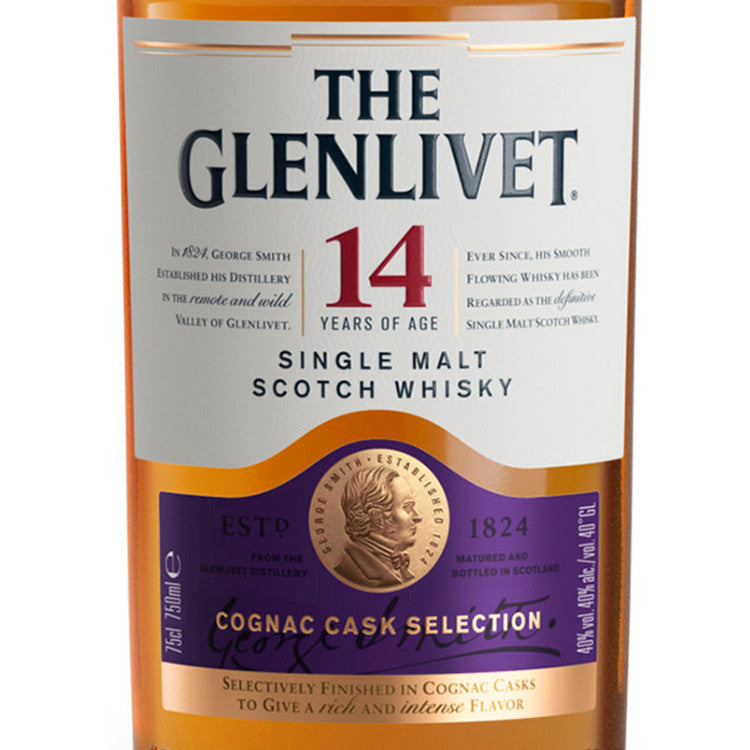 The Glenlivet Single Malt Scotch Cognac Cask Selection 14 Yr 80 With C - 750ML - Front Label