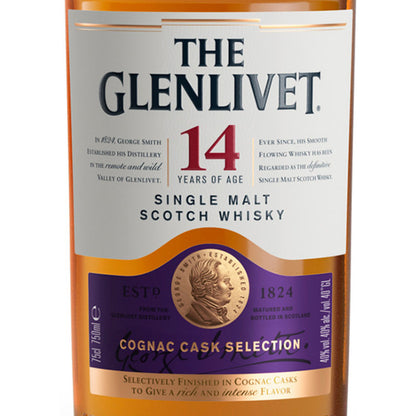 The Glenlivet Single Malt Scotch Cognac Cask Selection 14 Yr 80 With C - 750ML - Front Label