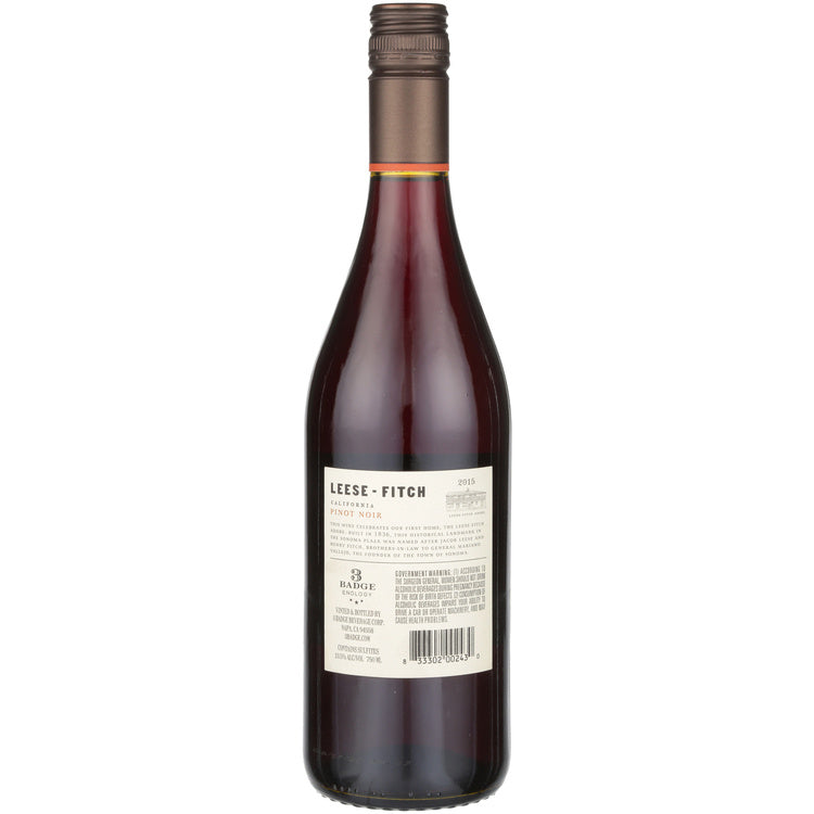 Leese Fitch Pinot Noir California - 750ML - Back