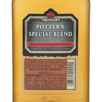 Potter's Blended American Whiskey Special Blend 80 - 375ML - Front Label