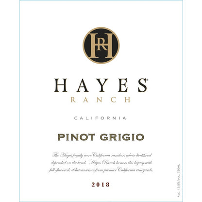 Hayes Ranch Pinot Grigio California - 750ML - Front Label