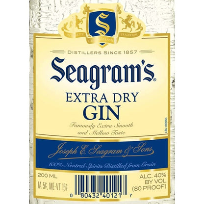 Seagram's Extra Dry Gin 80 - 200ML - Front Label
