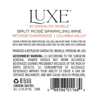 Chateau Ste. Michelle Brut Rose Luxe Columbia Valley - 750ML - Back Label