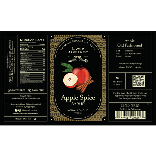 Liquid Alchemist Apple Spice Syrup - 750ML - Front Label