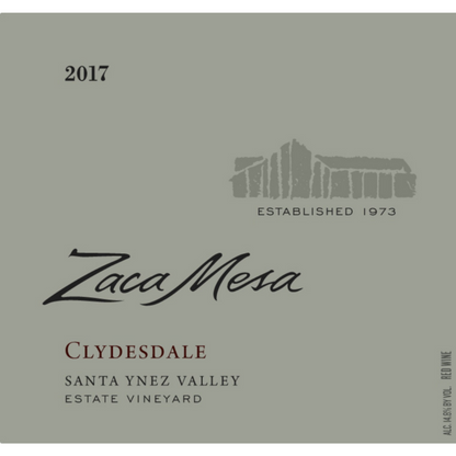 Zaca Mesa Syrah Clydesdale Estate Vineyard Santa Ynez Valley 2017 - 750ML