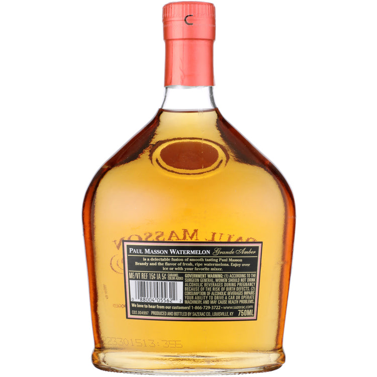 Paul Masson Watermelon Flavored Brandy Grande Amber 54 - 750ML - Back