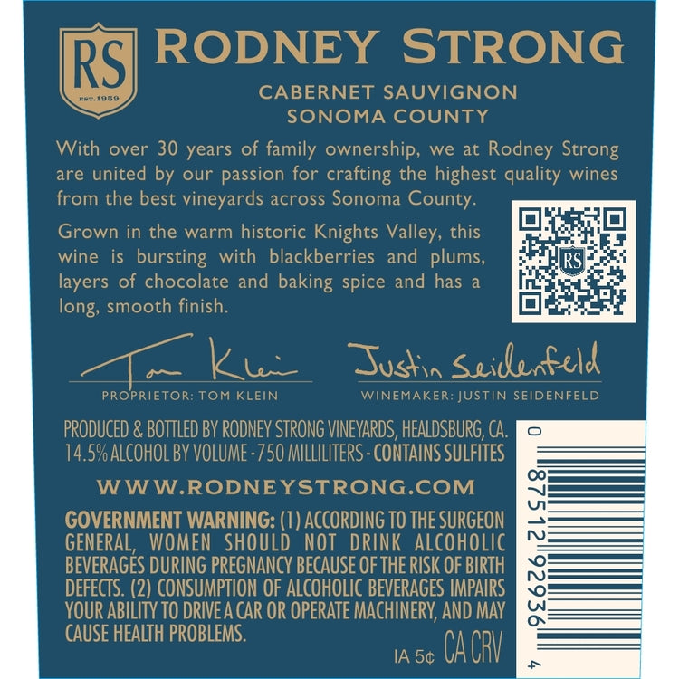 Rodney Strong Cabernet Sauvignon Limited Blue Label Knights Valley 202 - 750ML