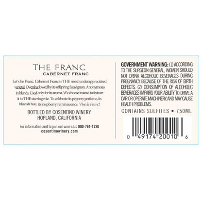 Cosentino Winery Cabernet Franc The Franc Lodi 2023 - 750ML