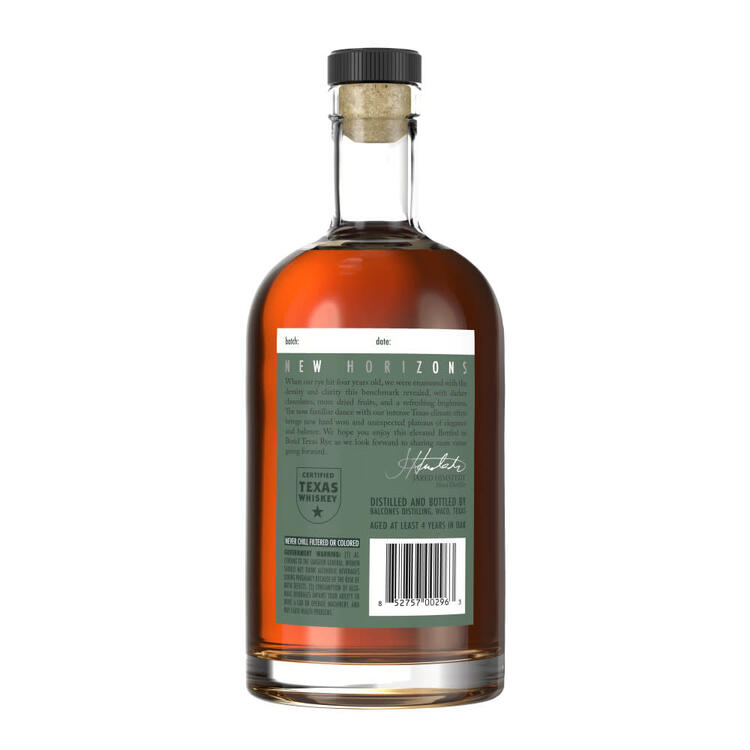 Balcones Straight Rye Whiskey Texas Rye Bottled In Bond 100 - 750ML - Back