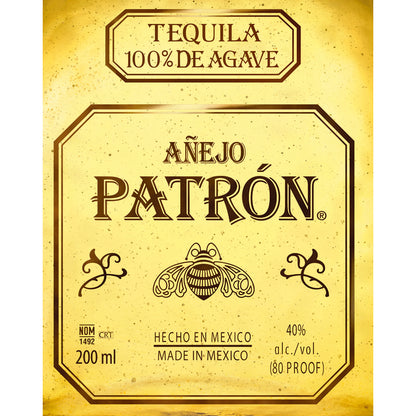 Patron Tequila Anejo 80 - 200ML - Front Label