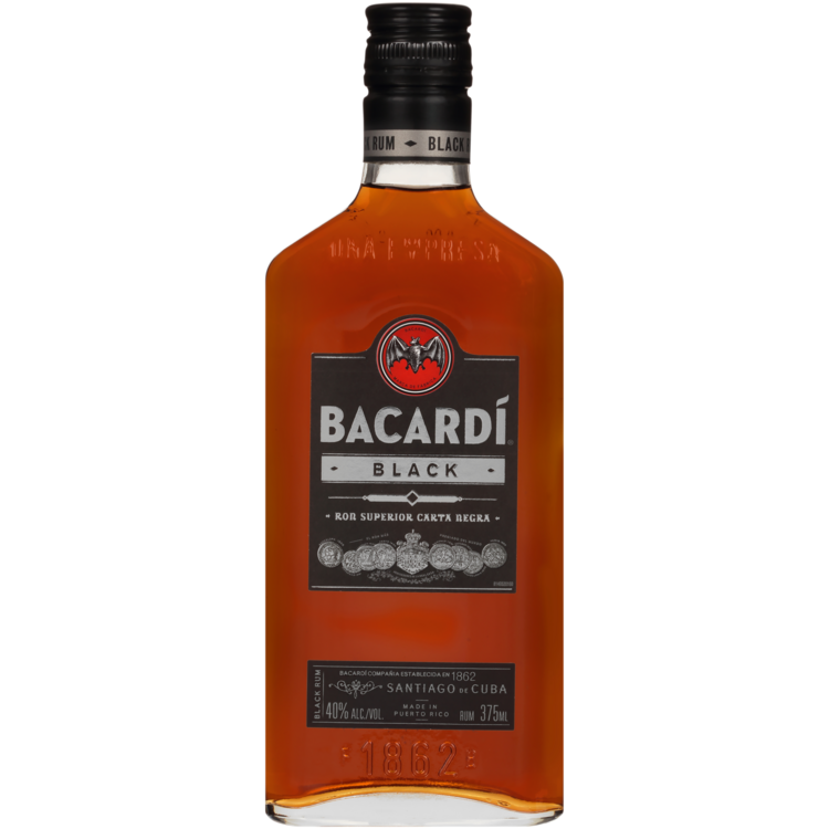 Bacardi Black Rum 80 - 375ML - Front