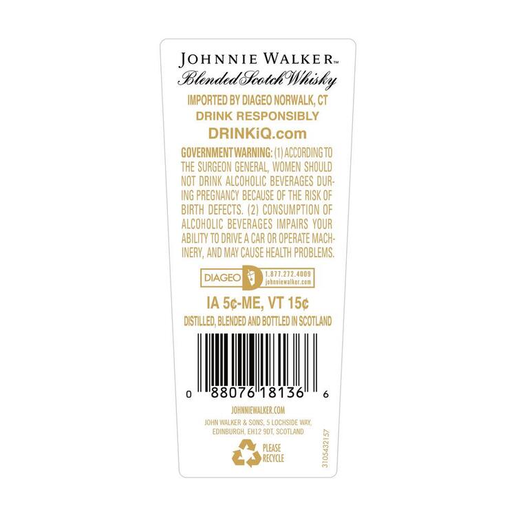 Johnnie Walker Blended Scotch 18 Yr 80 - 750ML - Back Label