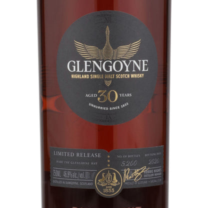 Glengoyne Single Malt Scotch Limited Release 30 Yr 93.6 Wood Box - 750ML - Front Label