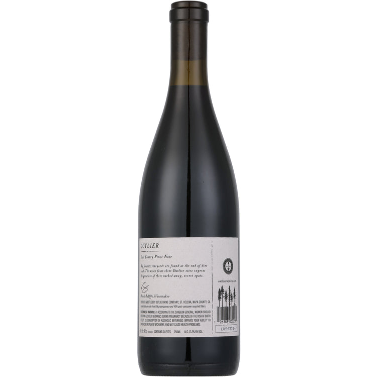 Outlier Pinot Noir Lake County 2023 - 750ML - Back