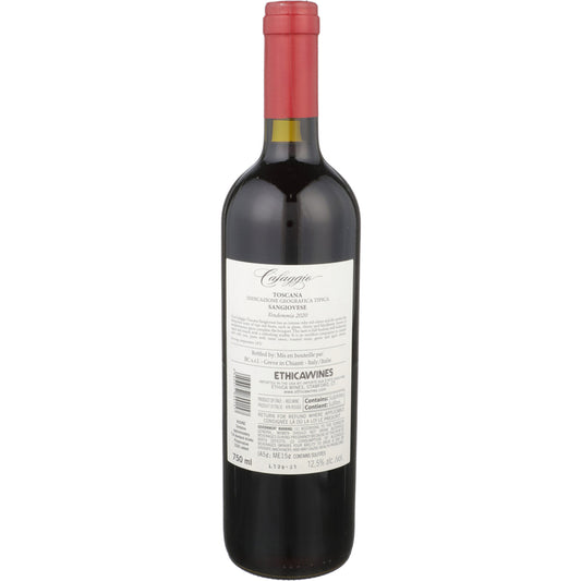 Cafaggio Sangiovese Di Toscana Vendemmia 2023 - 750ML - Back