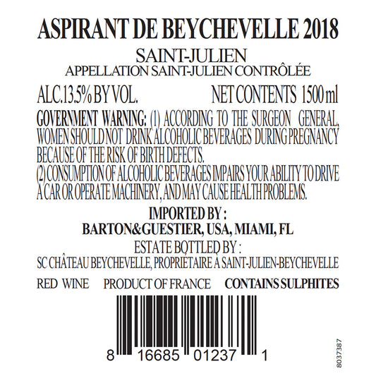 Aspirant De Beychevelle Saint Julien 2019 - 750ML
