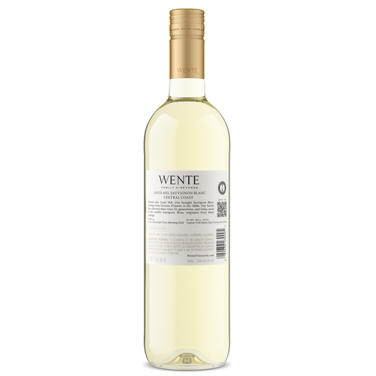 Wente Vineyards Sauvignon Blanc Louis Mel Central Coast - 750ML - Back