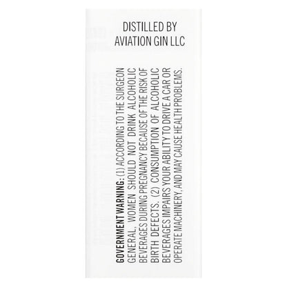 Aviation American Gin Batch Distilled 84 - 50ML - Back Label