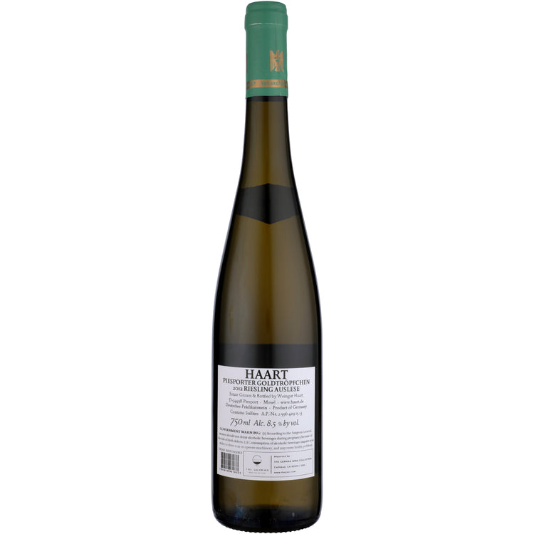 Haart Riesling Auslese Piesporter Goldtropfchen 2012 - 750ML - Back