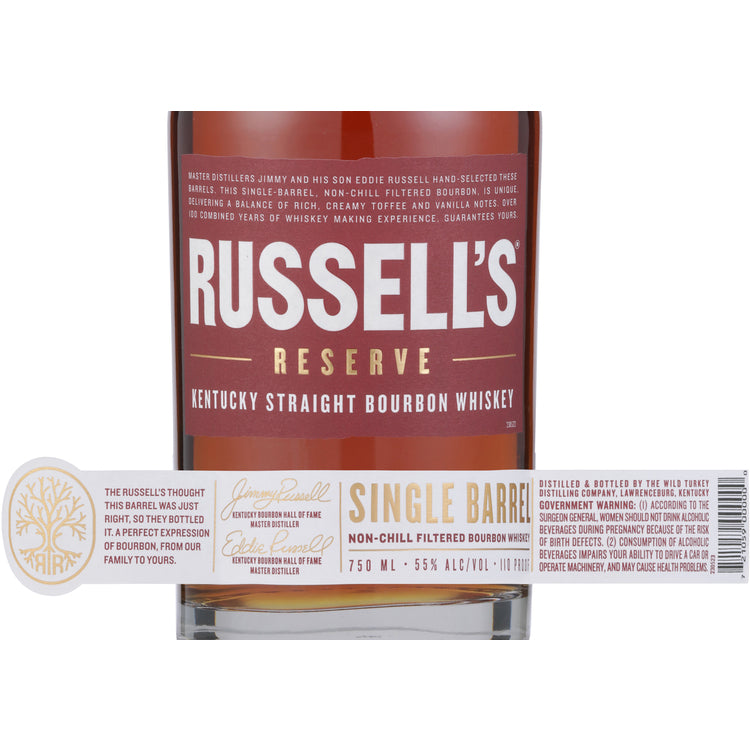 Russell's Reserve Straight Bourbon Small Batch Single Barrel 110 - 750ML - Front Label