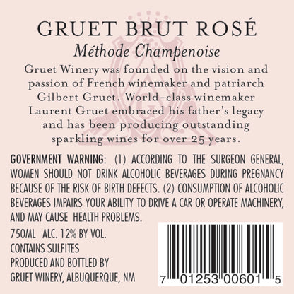 Gruet Brut Rose American - 375ML - Back Label
