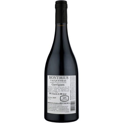 Montirius Vacqueyras Garrigues 2019 - 750ML - Back