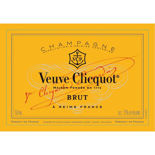 Veuve Clicquot Champagne Brut W/ Wood Gift Box - 3.0L - Front Label