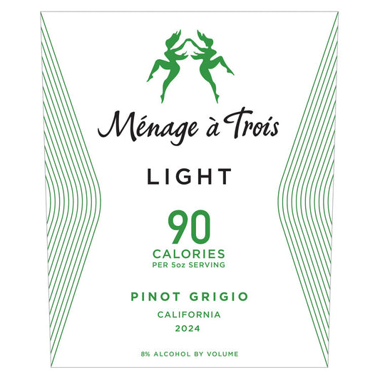 Menage A Trois Pinot Grigio Light California - 750ML - Front Label