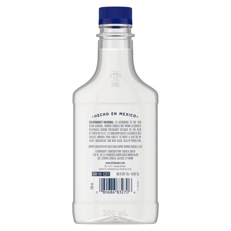 Sauza Tequila Hacienda Silver 80 - 200ML - Back