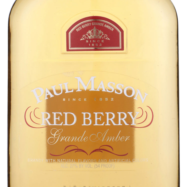 Paul Masson Red Berry Flavored Brandy Grande Amber 54 - 375ML - Front Label