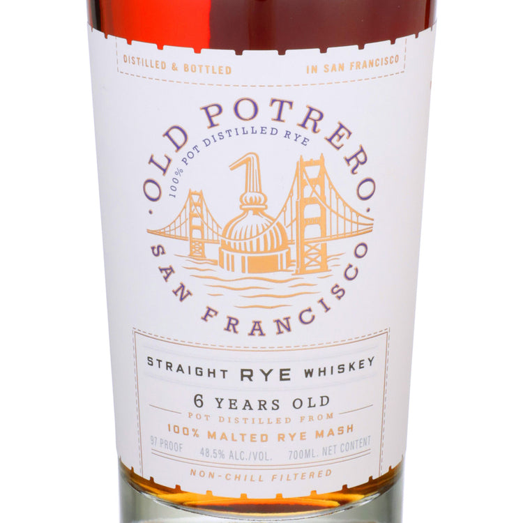 Old Potrero Straight Rye Whiskey 6 Yr 97 - 700ML - Front Label
