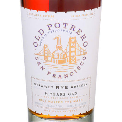 Old Potrero Straight Rye Whiskey 6 Yr 97 - 700ML - Front Label