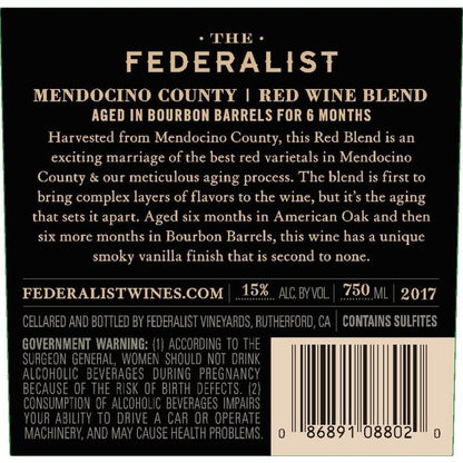 The Federalist Red Blend Aged In Bourbon Barrels For 6 Months Mendocin - 750ML