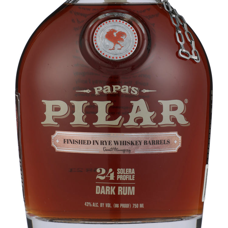 Papa's Pilar Dark Rum Finished In Rye Whiskey Barrels 86 - 750ML - Front Label