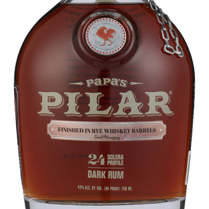 Papa's Pilar Dark Rum Finished In Rye Whiskey Barrels 86 - 750ML - Front Label
