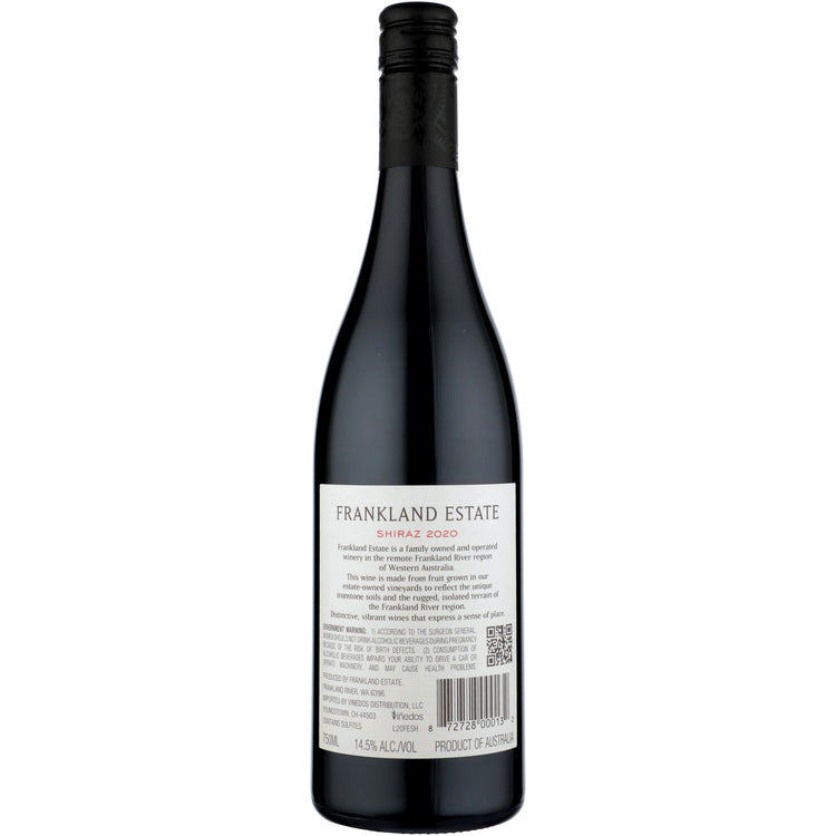 Frankland Estate Shiraz Estate Grown Frankland River 2020 - 750ML - Back