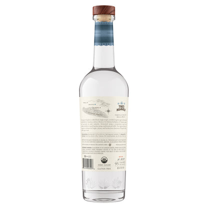 Tres Agaves Tequila Blanco 80 - 750ML - Back