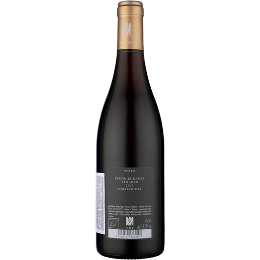 Rings Pinot Noir Spatburgunder Trocken Pfalz 2021 - 750ML - Back