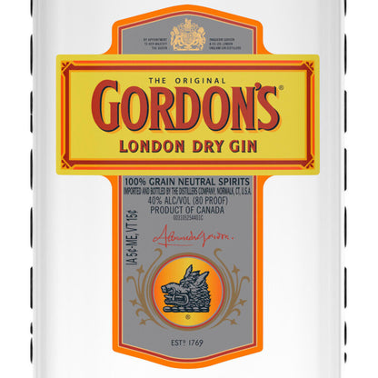 Gordon's London Dry Gin 80 - 750ML - Front Label