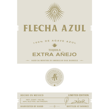 Flecha Azul Tequila Extra Anejo Limited Edition 3 Yr 80 - 750ML