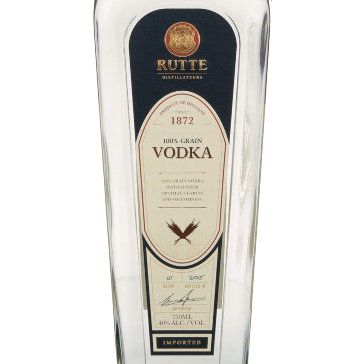 Rutte Vodka 80 - 750ML - Front Label