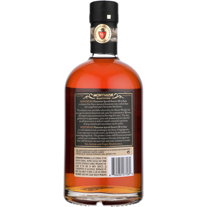 Monymusk Gold Rum Special Reserve 10 Yr 80 - 750ML - Back